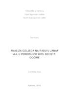 Analiza ozljeda na radu u Janaf d.d. u periodu od 2013. do 2017. godine