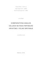 Komparativna analiza ozljeda na radu Republike Hrvatske i Velike Britanije
