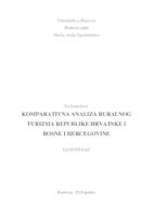 KOMPARATIVNA ANALIZA RURALNOG TURIZMA REPUBLIKE HRVATSKE I BOSNE I HERCEGOVINE
