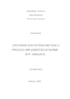 UPOTREBA STATISTIČKIH METODA U PROCESU IMPLEMENTACIJE NORME IATF 16949:2016