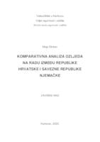 KOMPARATIVNA ANALIZA OZLJEDA NA RADU IZMEĐU REPUBLIKE HRVATSKE I SAVEZNE REPUBLIKE NJEMAČKE