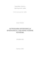 VATROGASNA INTERVENCIJA SPAŠAVANJA LJUDI ISPOD VODENE POVRŠINE