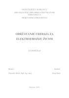 ODRŽAVANJE UREĐAJA ZA ELEKTROEROZIJU ŽICOM 