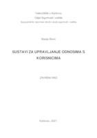 SUSTAVI ZA UPRAVLJANJE ODNOSIMA S KORISNICIMA