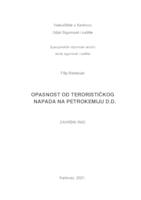 OPASNOST OD TERORISTIČKOG NAPADA NA PETROKEMIJU d.d.