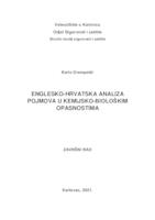 ENGLESKO-HRVATSKA ANALIZA POJMOVA U KEMIJSKO-BIOLOŠKIM OPASNOSTIMA