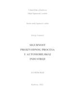 SIGURNOST PROIZVODNOG PROCESA  U AUTOMOBILSKOJ INDUSTRIJI