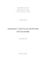 SIGURNOST I ZAŠTITA NA SPORTSKIM NATJECANJIMA