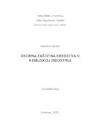 OSOBNA ZAŠTITNA SREDSTVA U KEMIJSKOJ INDUSTRIJI