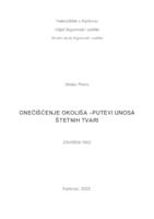 ONEČIŠĆENJE OKOLIŠA - PUTEVI UNOSA ŠTETNIH TVARI