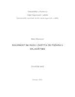 SIGURNOST NA RADU I ZAŠTITA OD POŽARA U SKLADIŠTIMA