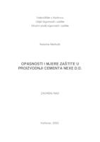 OPASNOSTI I MJERE ZAŠTITE U PROIZVODNJI CEMENTA NEXE D.D.