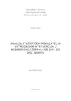ANALIZA STATISTIČKIH POKAZATELJA VATROGASNIH INTERVENCIJA U MEĐIMURSKOJ ŽUPANIJI OD 2011. DO 2022. GODINE