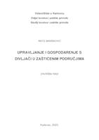 UPRAVLJANJE I GOSPODARENJE S DIVLJAČI U ZAŠTIĆENIM PODRUČJIMA