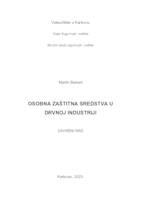 OSOBNA ZAŠTITNA SREDSTVA U DRVNOJ INDUSTRIJI