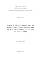 STATISTIČKA ANALIZA OZLJEDA NA RADU U DJELATNOSTI PRIJEVOZA I SKLADIŠTENJA U PERIODU OD 2013. DO 2021. GODINE