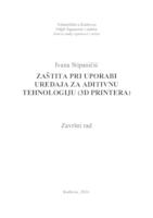 ZAŠTITA PRI UPORABI UREĐAJA ZA ADITIVNU TEHNOLOGIJU (3D PRINTERA)