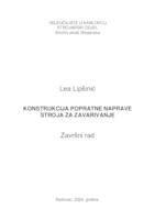 KONSTRUKCIJA POPRATNE NAPRAVE STROJA ZA ZAVARIVANJE