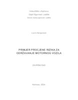 PRIMJER PROCJENE RIZIKA ZA ODRŽAVANJE MOTORNOG VOZILA