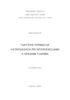 TAKTIČKE FORMACIJE VATROGASACA PRI INTERVENCIJAMA S OPASNIM TVARIMA