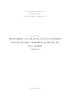 Financijska analiza poslovanja Euroherc osiguranja d.d. u razdoblju od 2012. do 2014. godine