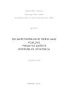 Ovlasti osoba koje obavljaju poslove privatne zaštite u Republici Hrvatskoj