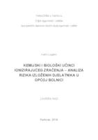 Kemijski i biološki učinci ionizirajućeg zračenja - analiza rizika izloženih djelatnika u općoj bolnici