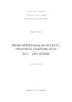 Trend profesionalnih bolesti u razdoblju od 2011. do 2015. godine