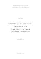 Uporaba kalina ciklusa za iskorištavanje niskotemperaturnih geotermalnih izvora