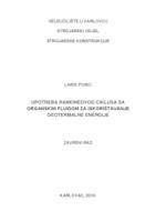 Upotreba Rankineovog ciklusa s organskim fluidom za iskorištavanje geotermalne energije