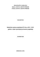 Statistička analiza posjetitelja NP Krka  2012. i 2013. godine s ciljem upravljanja prihvatom posjetitelja