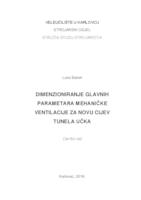 Dimenzioniranje glavnih parametara mehaničke ventilacije za novu cijev tunela Učka