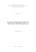 Utjecaj financijske krize na hrvatsko tržište kapitala