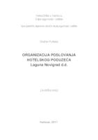 Organizacija poslovanja hotelskog poduzeća Laguna Novigrad d.d.