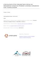 prikaz prve stranice dokumenta UTJECAJ RAZLIČITIH PARAMETARA ISPISA NA MEHANIČKA SVOJSTVA PROBNIH UZORAKA IZRAĐENIH FDM TEHNOLOGIJOM