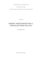 prikaz prve stranice dokumenta REMONT HIDROGENERATORA C, HE ORLOVAC