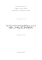 prikaz prve stranice dokumenta MJERE, POSTUPANJE I EVAKUACIJA U SLUČAJU POŽARA SKLADIŠTA