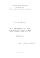 prikaz prve stranice dokumenta AUTOMATIZACIJA PROCESA PROIZVODNJE AKRILNIH KADA