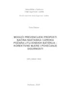 prikaz prve stranice dokumenta MOGUĆI PREVENCIJSKI PROPUSTI NAČINA NASTANKA I UZROKA POŽARA LITIJ-IONSKIH BATERIJA - KOREKTIVNE MJERE I POVEĆANJE SIGURNOSTI