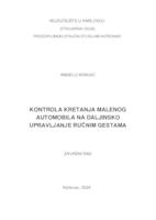 prikaz prve stranice dokumenta KONTROLA KRETANJA MALENOG AUTOMOBILA NA DALJINSKO UPRAVLJANJE RUČNIM GESTAMA