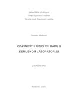 prikaz prve stranice dokumenta OPASNOSTI I RIZICI PRI RADU U KEMIJSKOM LABORATORIJU