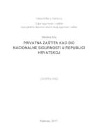 prikaz prve stranice dokumenta Privatna zaštita kao dio nacionalne sigurnosti u Republici Hrvatskoj 