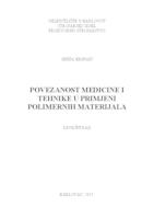 prikaz prve stranice dokumenta Povezanost medicine i tehnike u primjeni polimernih materijala