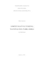 prikaz prve stranice dokumenta Održivi razvoj turizma Nacionalnog parka Krka